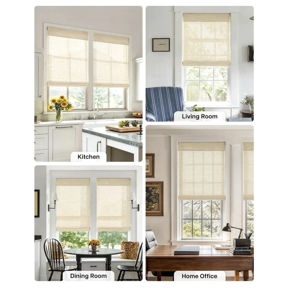 LazBlinds No Drill Bamboo Roman Shades, 30
